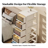 Stackable Storage Drawer Clear clear panel Stackable Pull-extendable Drawer Multi-Functional