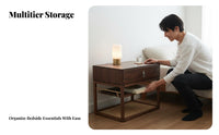Woven Front Nightstand Nordic design Woven Front End Table Japanese Aesthetic Minimalist Design for Adults