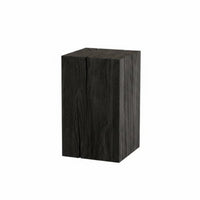 pure Wood Carbonized Square Log Block Wabi-Sabi Design Plant Stand Rustic Aesthetic Accent Table Multi-Functional for Home Decorators, Homeowners, Entryway, Living Room, Bedroom, Balcony