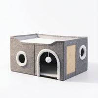Cat House with Scratch Pad Cozy Cat House with Hanging Ball Portable for Kittens