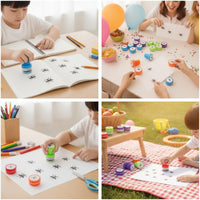 24 Pieces Fun Plastic Stamp with Bug Motif Novelty Bug Stamp Mini Compact for Children, Crafters, Teachers, Craft Projects, Classroom, Pranks