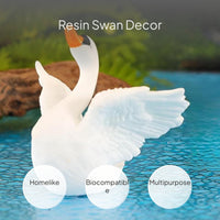 Mini Swan Resin Figurines for Micro Landscape Decor