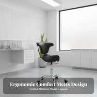 Saddle Chair Ergonomic Design Wheeled Saddle Stool 360° Swivel for Salon, Studio