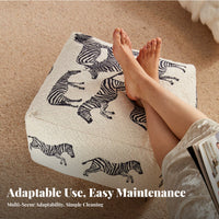animal stripe Print Pouf Multi-Functional Low Stool Comfortable for Bay opening, Bedroom