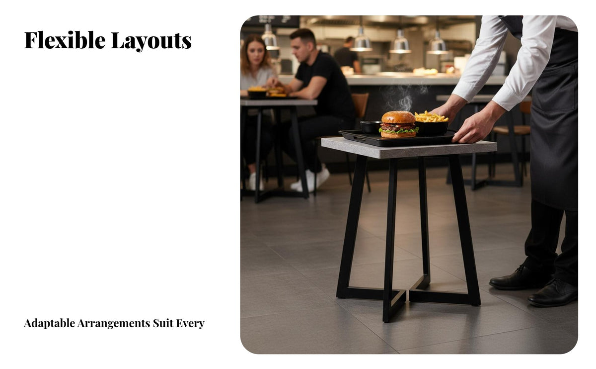 Complete Set Square Table with 4 Chairs long-lasting Construction Commercial Furniture Space-Saving Dining Group multipurpose Use for Restaurant Owners, Cafe Proprietors, Homeowners, Milk Tea Shops, Restaurants, Fast Food Outlets, Eateries