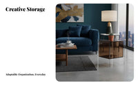 2-Tier Curved-Shaped Table Modern Design Curved-Shaped Couch Table Minimalist Space-Efficient designSaving for Residents