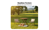 Square Foldable Table and Stool Set Foldable Portable Furniture Space-Saving Rounded Corners for Families, Apartment Dwellers