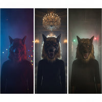 Wolf Head Mask with Scary Wolf Hood Mask Realistic for Cosplay, Adults