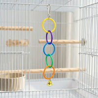 Bird Climbing Toy with Bells, Bird Climbing Rings for Parrot Cage Enrichment, Small Bird Toys and Medium Parrot Climbing