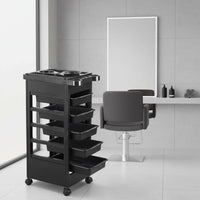 5 Tier Salon Trolley Dye Bowl Holder Hair Coloring Trolley Rotating Top Tray
