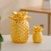 Creative European Gold Ceramic Pineapple Ornament Tabletop Decor