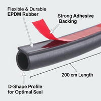 Automotive Rubber Sealing Strip for Cars, Weather Seal Rubber Sealing Strip for  #variant:Waterproof Groove Small D-type
