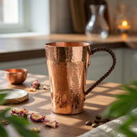 Handmade Copper Cup Flared edge Tapered Copper Cup Metal Tumbler