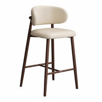 Upholstered High Stool with Low Spine Support Modern and Design Counter Chair Sturdy Construction Contouredd Spine Supportrest