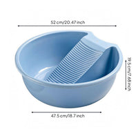 Wash Basin with Washboard Angled Insert Hand Scrubbing Tub Pouring Notch