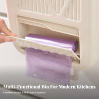 Cabinet Door Trash Bin Space-Saving Cabinet Door Waste Bin Foldable Kitchen Waste Basket Easy to Install for Bathroom, Office