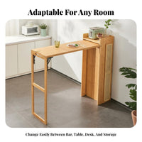 Adaptable Island Counter Space-Saving Clutter-and Clearstanding Kitchen Workstation Acts as Room Divider Extendable Surface