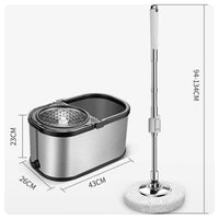 Stainless Steel Rotating Mop Easy to Clean Hands Mop Bucket Set Reusable Cleaning Tool for Home, Office