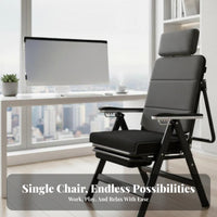 Ergonomic Reclining Chair with Footrest High-Back Foldable Lounger with Footrest