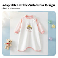 Soft and Comfortable Convertible Sleep Gown Long Sleeve Infant Sleepwear Machine Washable Wearable Blanket Cartoon Print for Infants, Toddlers, Parents, Bedtime, Rest Time, Restping, Nursery