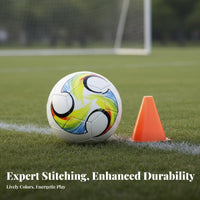 Official Size & Weight Classic Black and White Soccer Ball Sturdy Construction Machine-Stitched Soccer Ball High Air Retention for Backyard
