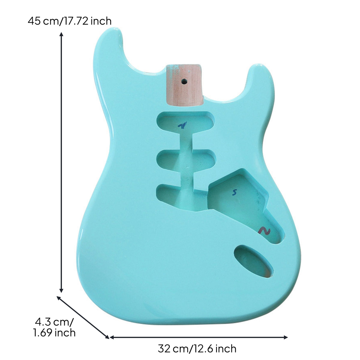 Lightweight Guitar Body with Neck Pocket Solid Guitar Body with Routed Cavities Unfinished for Luthier