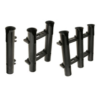 Black Two-Hole Detachable Fishing Rod Tube ABS Plastic Marine Rod Holder for Boats and Yachts