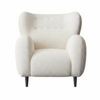 Upholstered Barrel Chair Nordic Design Oversized Round Armchair Plush Texture Comfortable for Perusing Corner, Bedesignoom