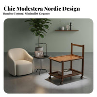 With casters Rolling Side Table Vintage & design Rolling C-Table Multi-Functional Storage utility cart Space-Saving for Apartment Dwellers, property owners, Students, Living Room, Small areas, Bedroom, Home Office