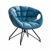 Rotating Upholstered Chair Padded Seat Tufted Bowl-Shaped Chair for Balcony