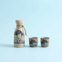 Japanese Ceramic Sake Set, Minimalist Style