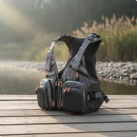Fishing Backpack Vest Breathable Fly Fishing Vest Backpack D-Attachment Loop