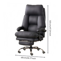 Reclining Office Chair Rolling Casters Chair with Footrest Swivel Seating Furniture for Enthusiasts