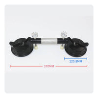 Double Suction Cup Lifter Black Aluminum Alloy Round Pad Lifter Textured Grip