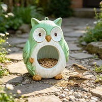 Owl Resin Bird Feeder for Outdoor Garden Hanging