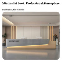 Modern Reception Desk Minimalist Design Office Welcome Desk S Modern Reception Counter with Light for Hoteliers, Retailers, Hotel Lobby, Salon
