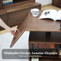 elevatingTop Coffee Table Height-Adjustable Household Furniture Multi-Functional Movable with casters for People in Small Homes