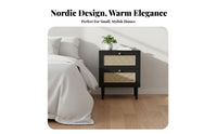 2-Drawer Woven-Front Cabinet Compact Size 2-Drawer Storage Stand Multi-Purpose