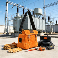 Long-Lasting Leather Tool Bag with Shoulder Strap Structured Tool Bag with Shoulder Strap Large Multi-Purpose for Job Sites