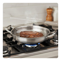 Hammered Titanium Pan Long-Lasting Double Handle Skillet Easy to Clean