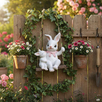Rabbit Swing Ornament Easy to Hang Rabbit Swing Decoration Hand-Painted Look