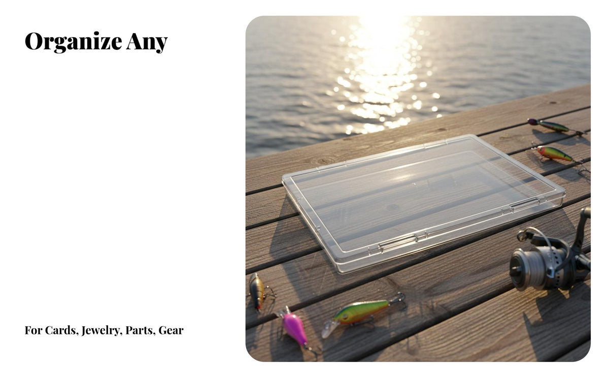 Clear Storage Box Transparent Organizer Box Multipurpose Organizer for Crafters, Hobbyists, Workshop, Craft Room, Garage