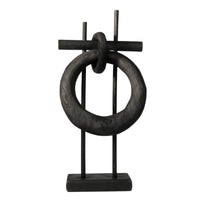 Circular Sculpture with Base Resin Sculptural Modern for Living Room