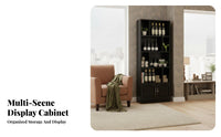 Floor Spirits Cabinet Large Capacity Freestanding Beverage Cabinet Stable Structure Spirits Display Shelf for Shop Owners, Restaurant, Living Room