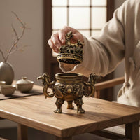 Dragon Fragrance Burner Decorative Kettle Censer Artfully Crafted for Altar