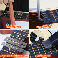 106-Piece Guitar Tool Kit with Guitar Picks, Finger Protectors, Bridge, Nut, Saddle, and String Expander