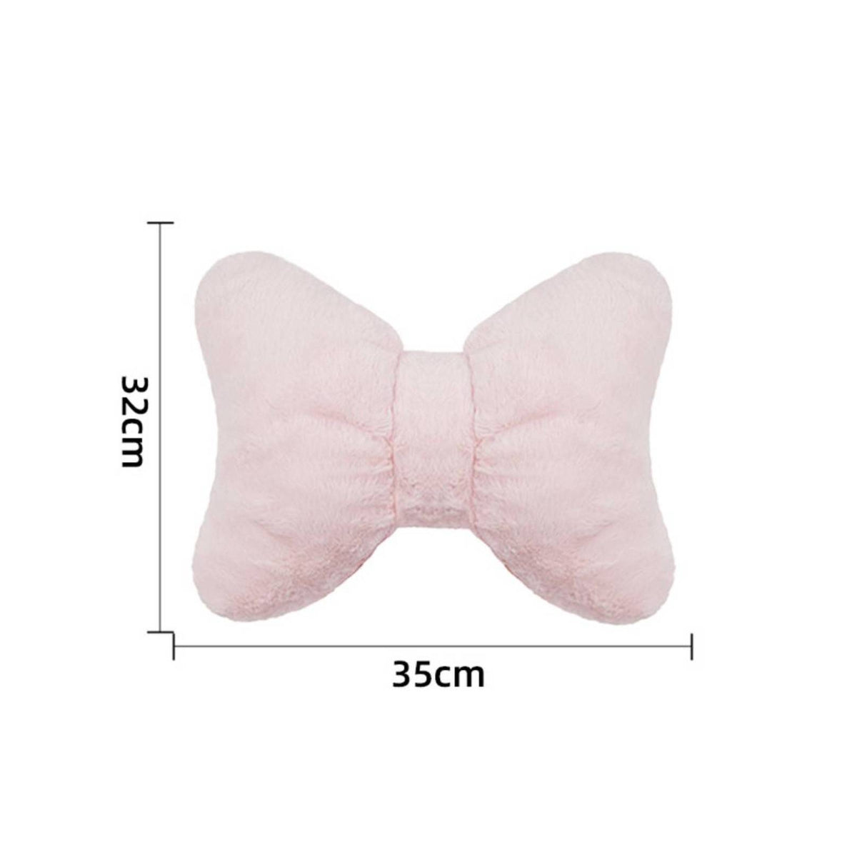 Bow Pillow Fuzzy Bow Cushion Pink for Bed