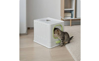 Cat Waste Management Station with Pull-out Tray Covered Cat Waste Management Station with Lid and Drawer Indoor Pet Supply for Living Rooms