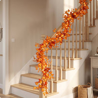 Fall Maple Leaf Garland Thanksgiving Fall Maple Leaf Garland Realistic Decorations for Stair Railing