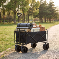 All-Terrain Camping Wagon Heavy Duty Collapsible Wagon Large Capacity Folding Utility Cart Portable for Campers, Picnics, Shopping
